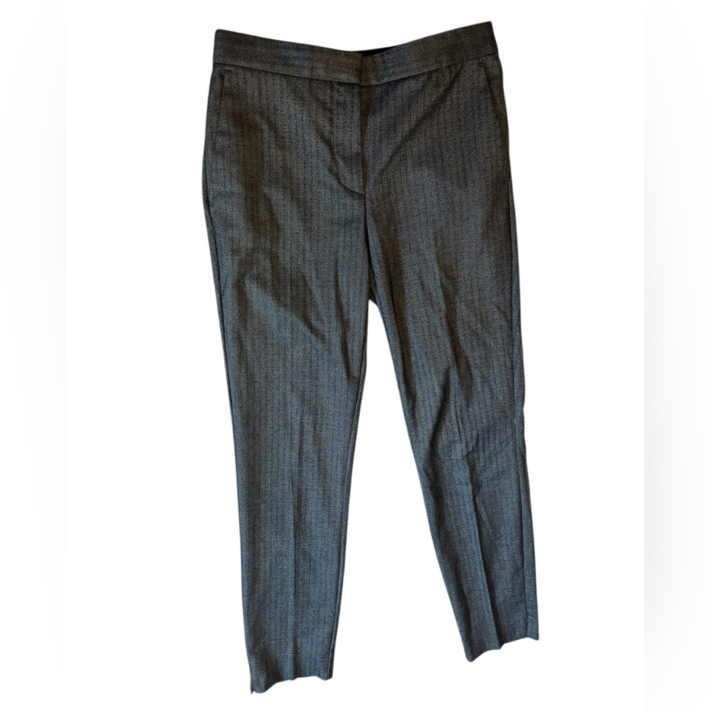 Zara Basic Navy Blue Women's Straight Leg Trousers Printed Ankle Size Small
